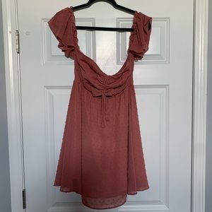 Pink off shoulder boutique dress